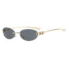 Wholesale Frameless Oval Sunglasses with Ring Detail for Travel Fashion Accessory