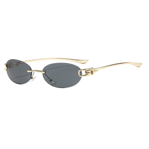 Wholesale Frameless Oval Sunglasses with Ring Detail for Travel Fashion Accessory