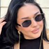 oly-fc50fba9b932c52ffdd27f013b114ddf Wholesale Trendy Polygon Chain Sunglasses Retro Gold Frame Gray Lens Fashion Accessory for Outdoor Sun Protection