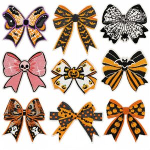 oly-fc57637713f96ebff8a38197ada391ab Wholesale Polyester Thread Iron-On Bow Embroidery Patch - Halloween Decorative for Resale