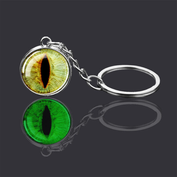 Wholesale Niche Glow in the Dark Glass Ball Keychain Metal Electroplated Animal Pendant, Gift for Backpack and Car Key Accessory