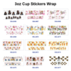 Wholesale 8pcs Mixed Beauty Fashion Cartoon Character Print 3oz Cup Stickers Wrap OLY Exclusive