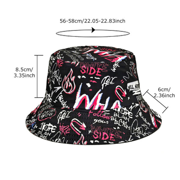 oly-fc73fd2ce81acba964de9f77536bd579 Wholesale Letter Graffiti Print Bucket Hat for Unisex Sun Protection Outdoor Fashion Gift