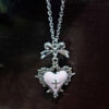 Wholesale Gothic Y2K Red Heart Thorn Pendant Necklace Ancient Silver Alloy Layering Jewelry Fashion Accessory for Party or Gift