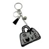 Wholesale Rhinestone Love Letter Bag Charm Keychain with Tassel, Stylish Jewelry Accessory for Gift Resale