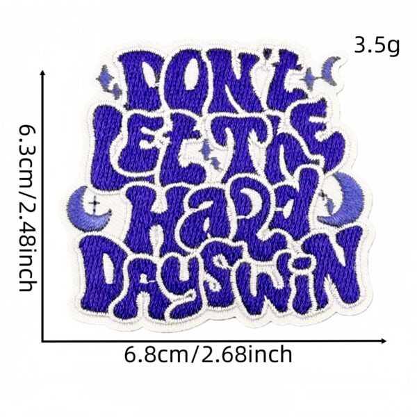 Wholesale Trendy Inspirational English Embroidered Patches Purple Decorative Clothing Stickers for Resale