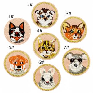 Cartoon animal cloth stickers set of 7 pieces