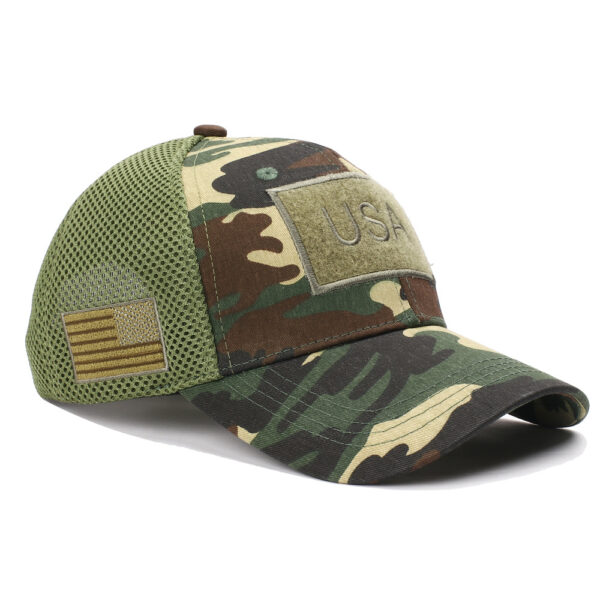 Wholesale Camouflage Baseball Cap Adjustable USA Flag Label Fashion Accessory