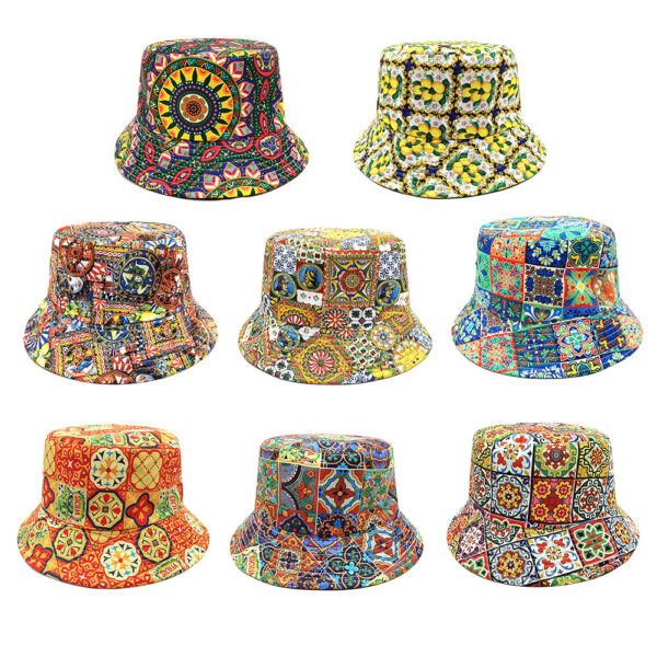 oly-fcc6f8b2425b350bebdf8376eaf11e36 Wholesale Bohemian Sunflower Double Sided Fisherman Hat Sun Protection Boutique Resale Hat