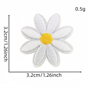 White medium-sized floral appliqué #38