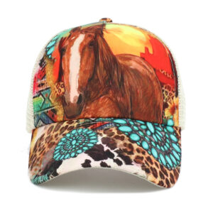 Wholesale Baseball Cap with Horse Pattern Breathable Summer Cap