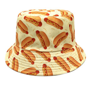 Wholesale Hot Dog Hamburger Pattern Double Sided Bucket Hat Fashion Accessory Boutique Resale