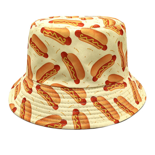 oly-fcd6870ceea5980738a3a722e964162e Wholesale Hot Dog Hamburger Pattern Double Sided Bucket Hat Fashion Accessory Boutique Resale