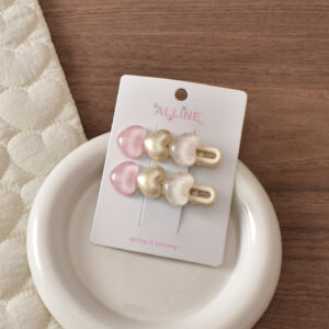 11# pink 3 love clip-2pcs