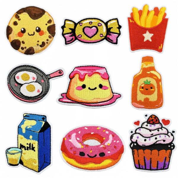 Wholesale Chic Food Embroidery Patches Cute Cartoon Design DIY Fashion Accessory for Bags