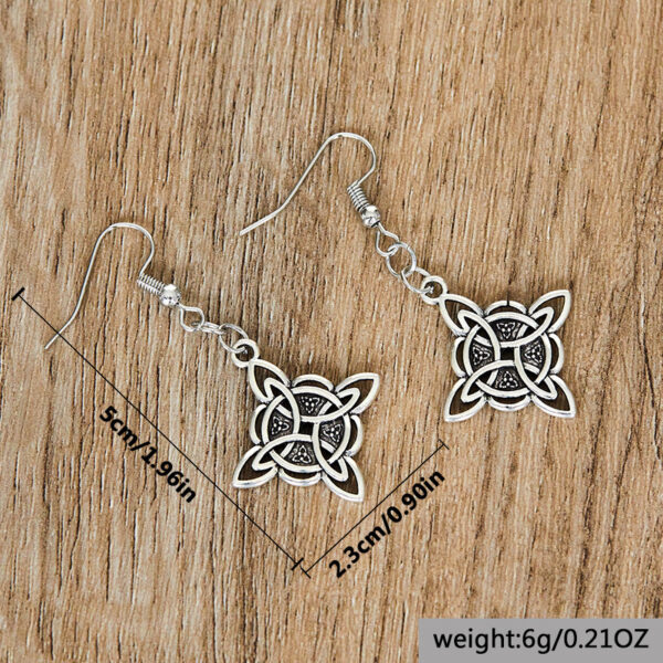 oly-fd304848729713f62e0578d078cbfbbc Wholesale Celtic Knot Earrings Pendant Antique Silver Hollow Out Clover Men's Jewelry Accessory Gift