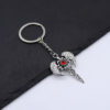 Wholesale Red Angel Wing Cross Keychain Pendant Zinc Alloy Car Key Accessory Boutique