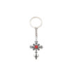 Wholesale Zinc Alloy Gothic Cross Keychain Black Ruby Red Car Key Accessory Pendant
