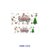 Wholesale 2/4/8pcs Graffiti Letter Christmas Winter Print Mini Cup Keychain Sticker