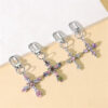 Wholesale Zinc Alloy Cross Heart Keychain Pendant Sweet Cool Style Decorative Bag Charm Car Key Accessory