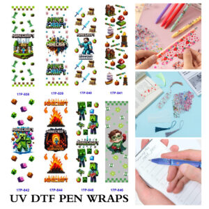 Wholesale 2/8/16pcs UV DTF Stickers Block Village Superhero Cartoon Collection Pen and Bookmark Stickers OLY Exclusive
