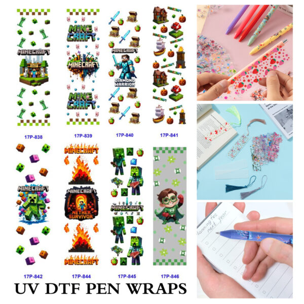 oly-fd393e1a134767327f97544196929b1a Wholesale 2/8/16pcs UV DTF Stickers Block Village Superhero Cartoon Collection Pen and Bookmark Stickers OLY Exclusive