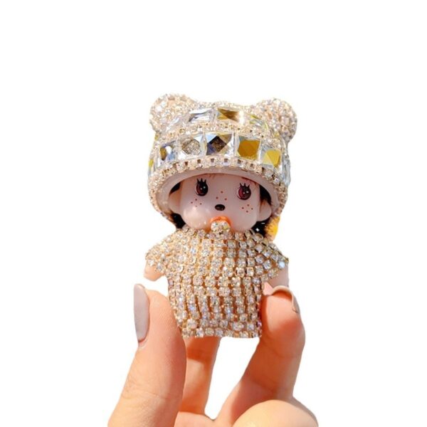 Wholesale Korean Style Cute Cartoon Rhinestone Car Keychain Bag Charm Gift for Couples OLY Exclusive