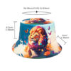 Wholesale Lion Print Double Sided Fisherman Hat Sunscreen Cap for Women Outdoor Travel Fashion Accessory