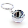 Wholesale Niche Glow in the Dark Glass Ball Keychain Metal Electroplated Animal Pendant, Gift for Backpack and Car Key Accessory