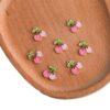 Wholesale Pink Cherry Simulated Food Toy Pendant Alloy Baked Paint Charm for DIY Bracelet Phone Chain Boutique Resale