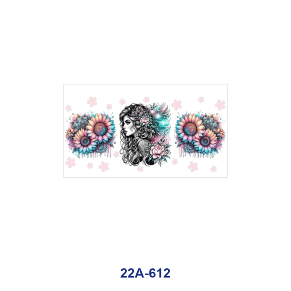 oly-fd88475b2e4ffca39468d5b7e58b213e Wholesale 5pcs Sketch Art Lady Portrait Rose Sunflower Butterfly Star Checker Border Mixed Decor Prints 16oz Cup UV DTF Wraps
