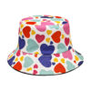 Wholesale Double Sided Love Pattern Fisherman Hat Sunscreen Outdoor Casual Bucket Hat