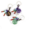oly-fdb77c401c06f3121103b1405ff1778e Wholesale Natural Crystal Stone Hexagram Keychain Pendant with Chakra Beads Decorative Bag Accessory