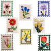 oly-fdb92e24660c53c7b873c89a855a3f9b Wholesale Polyester Thread Iron On Embroidered Patches Floral Stamp Design Set of 8 Decorative Gift for DIY Sewing