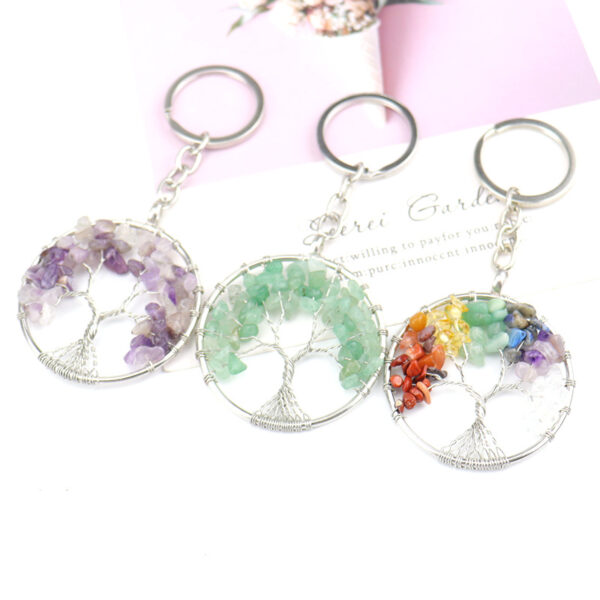 oly-fdcaa59e40f33fdcbf9ba8d7b26c2531 Wholesale Tree of Life Natural Crystal Chips Keychain Pendant Fashion Jewelry Accessory Gift for