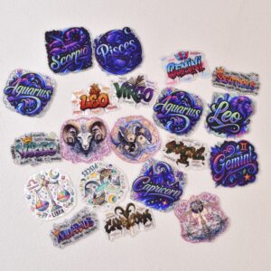 Wholesale Random Different Styles 20pcs 30pcs Constellation Acrylic Flat Backs