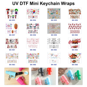 Wholesale 8pcs Floral Cross Heart Cartoon Figure Beverage Text Pattern Tumbler Tags Custom Keychain Decor Mini Cup Keychain Sticker OLY Exclusive
