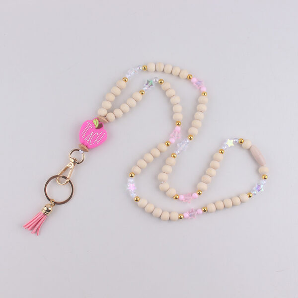 oly-fdd036e2c527965907b2fedb97ab0766 Wholesale Red Wooden Bead Keychain Tassel Pendant Fashion Accessory Gift Boutique Resale