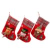 oly-fdd2c59c2c732b69bced7ca879d5c4f0 Wholesale Flannel Plaid Christmas Stocking with Bell Decorative Holiday Gift Bag