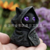 Wholesale Halloween Cat in the Hat Resin Statue - Mysterious Black Cat with Green Eyes, Home Decor Gift