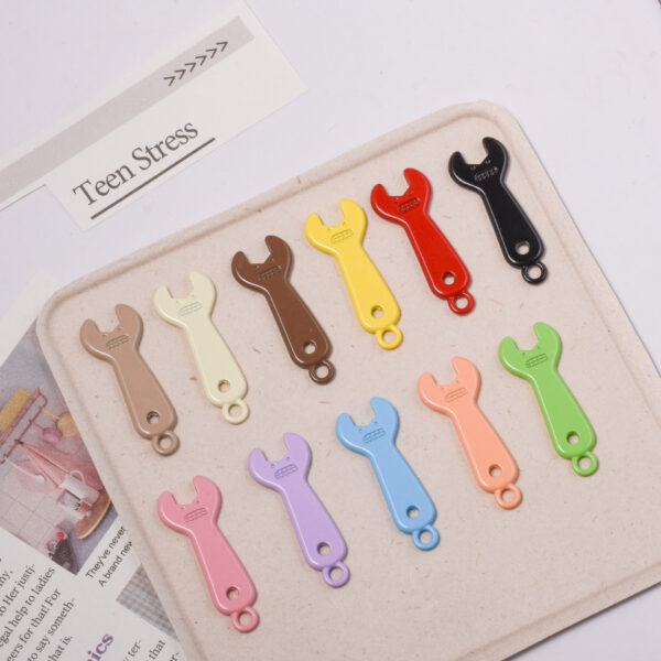 oly-fe037bbe5c23d802279ffd48ed16100a Wholesale Cat Shaped Wrench Pendant Alloy Mixed Colors DIY Phone Charm Jewelry Accessory