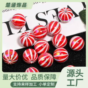 oly-fe19ec8bc8af8eacaf12d0b1b63cf9e5 Wholesale Christmas Red Striped Pumpkin Acrylic Beads DIY Phone Accessory for Jewelry Making