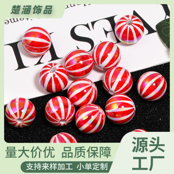 oly-fe19ec8bc8af8eacaf12d0b1b63cf9e5 Wholesale Christmas Red Striped Pumpkin Acrylic Beads DIY Phone Accessory for Jewelry Making