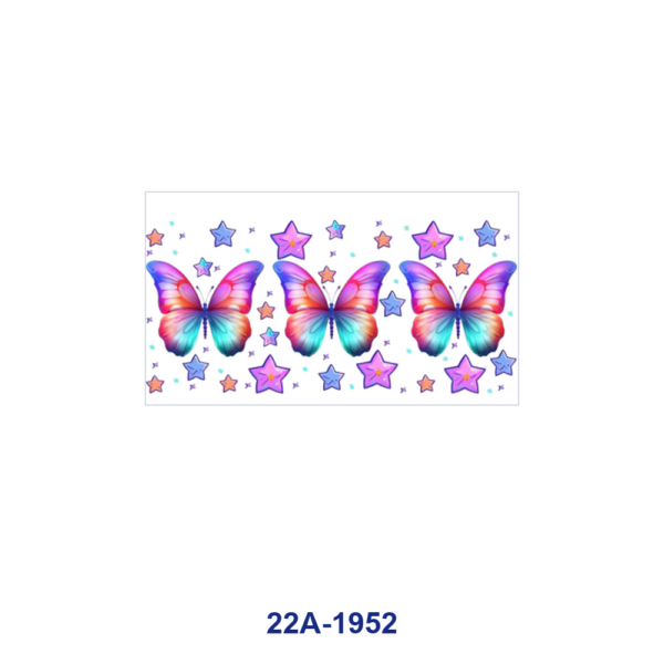 oly-fe1e713720aeb2fc201c640a9d230dac Wholesale 5pcs Fresh Pastel Watercolor Butterfly Figure Flower Leaf Star Heart Mixed Decor Prints 16oz Cup UV DTF Wraps