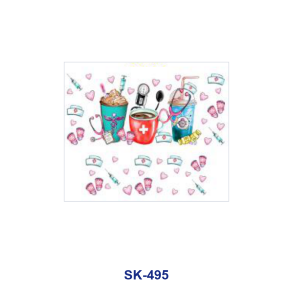 Wholesale 8pcs Maternal Theme Heart Donut Bear Truck Nurse Floral Decor Mini Cup Keychain Sticker