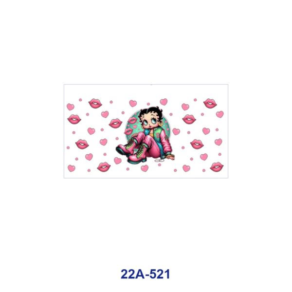 Wholesale 5pcs Retro Cartoon Girl Soda Lip Heart Spider Web Floral Mixed Decor Prints 16oz Cup UV DTF Wraps OLY Exclusive