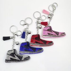 Wholesale Crystal Rhinestone Sneaker Keychain Fashion Accessory for Bag or Car Great Wedding Gift
