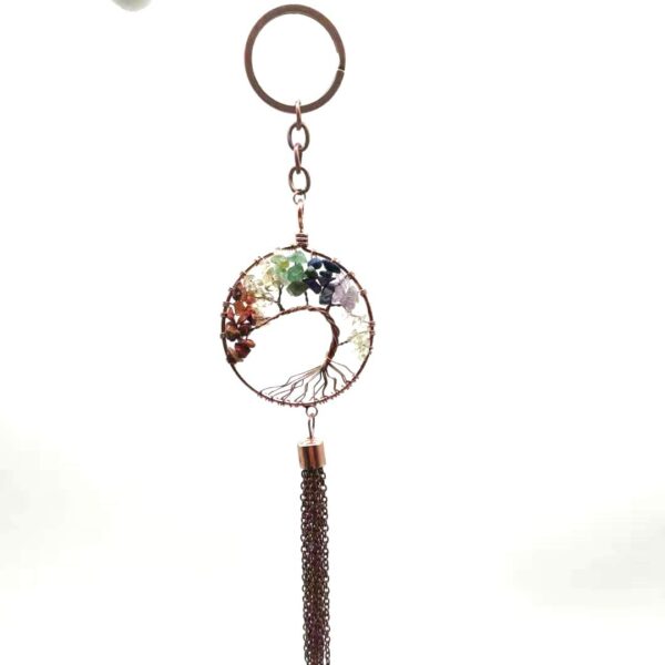 oly-fe7bfaa13653be6a4f6eeccc724cff2c Wholesale Light Luxury Hand Wrapped Tree of Life Tassel Keychain Metal Bag Charm