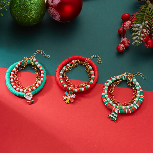 oly-fec7c63d4f9fdec54b959b749e835fef Wholesale Zinc Alloy Christmas Snowflake Bracelet Set 2 Pack Fashion Jewelry Accessory