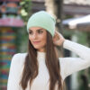 oly-fed42f46233165829b25610d31c75af7 Wholesale Fashion Knitted Beanie with Long Rabbit Hair, Khaki, Warm Winter Hat for Boutique Resale